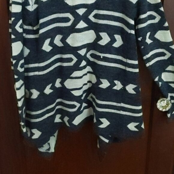 64 Sixty Five Mohair Blend Long Sleeve Open Front Boho Aztec Cardigan Size Med - Picture 8 of 10